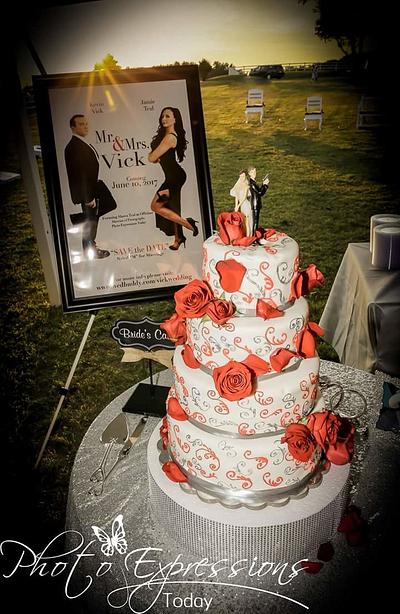 Mr & Mrs Smith themed wedding - Cake by Tiffany DuMoulin
