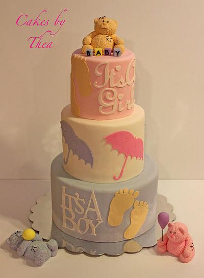 Baby shower for three - Cake by Bakermama