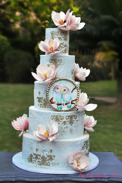 Romance & Magnolias - Cake by Sumaiya Omar - The Cake Duchess 