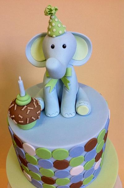 Elephant 1st Birthday Cake - Cake by Eleanor Heaphy