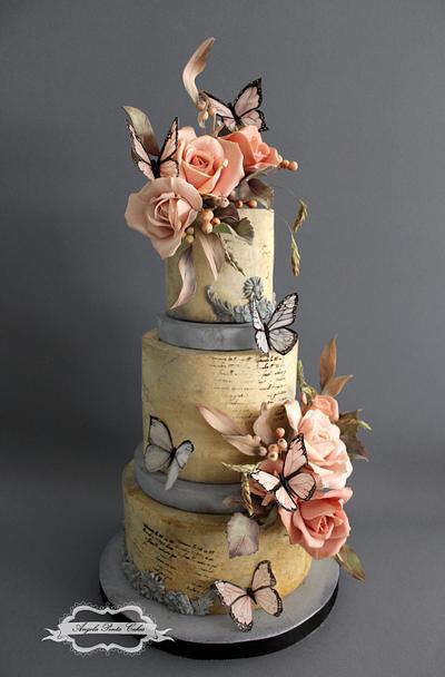 Roses and butterflies! - Cake by Angela Penta