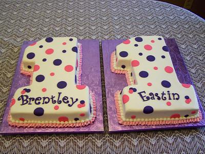 Twins First Birthday - Cake by Theresa