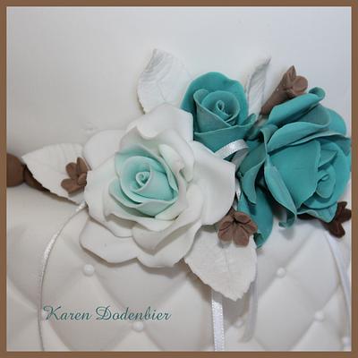 Aqua roses! - Cake by Karen Dodenbier