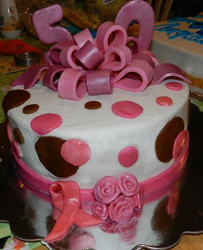 Breast Cancer 50th Birthday - Cake by AneliaDawnCakes