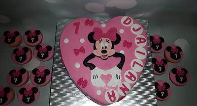 Minnie mouse cake and Cupcakes. - Cake by Pluympjescake