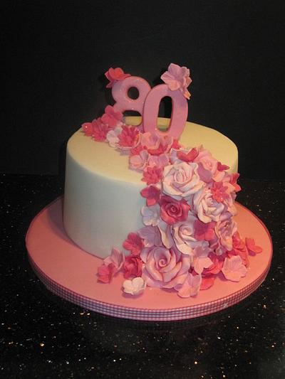 flower trail 80th  - Cake by d and k creative cakes