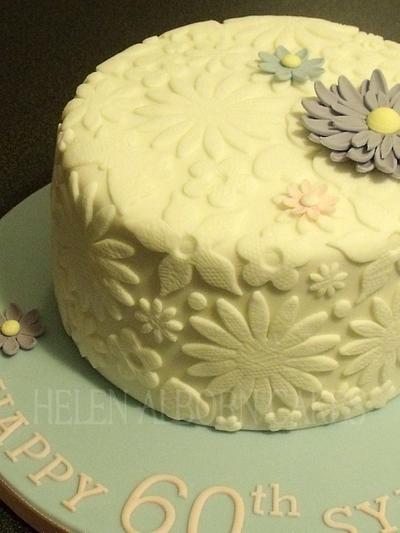 Lace Textured Birthday cake - Cake by Helen Alborn  