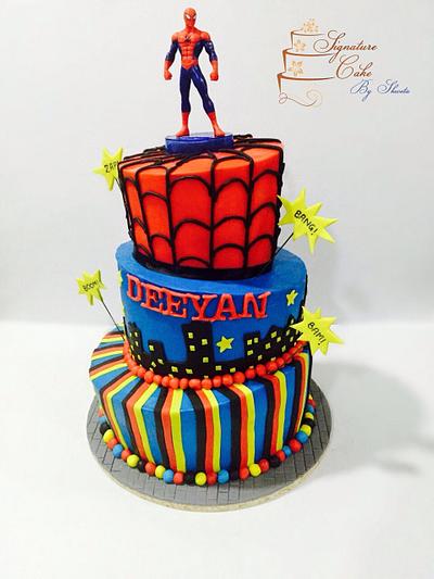 Topsy Turvy Spiderman Cake - Cake by Signature Cake By Shweta