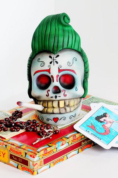 Rockabilly Sugar Skull. - Cake by ManBakesCake