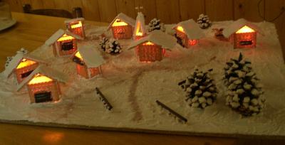 Christmas Village scene - Cake by Clara