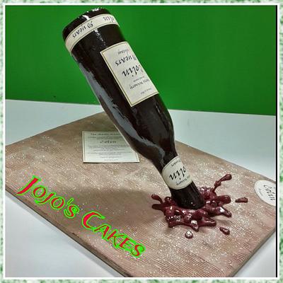 Vintage Wine bottle Cake! - Cake by Caramel Doha