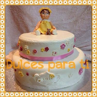 Baptism girl cake - Cake by Anabel
