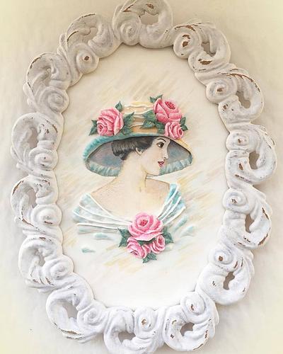 Lady with roses . Gingerbread - Cake by Sveta
