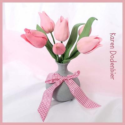 Pink Tulips - Cake by Karen Dodenbier