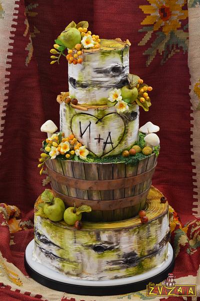 Rustic Birch Tree Wedding Cake - Cake by Nasa Mala Zavrzlama