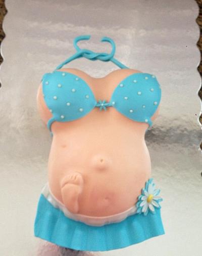 Bikini pregnant belly cake - Cake by Elaine