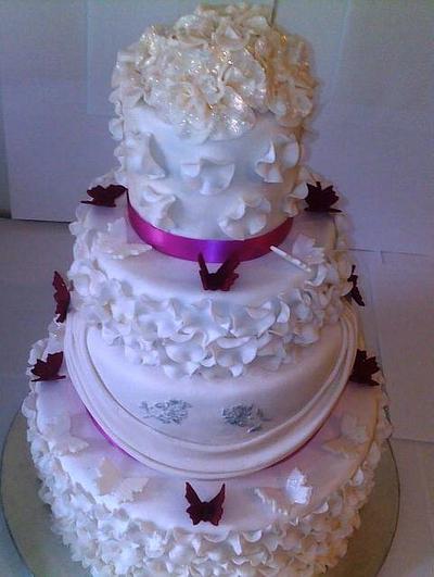 Petal Wedding Cake  - Cake by Zaafirah Adams  - Zee's Cake Corner 