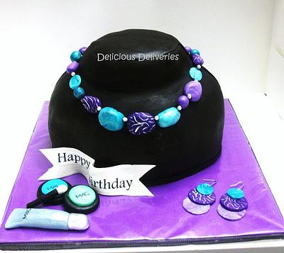 Jewelry and Makeup Cake - Cake by DeliciousDeliveries