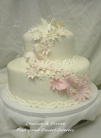 Ombre floral wedding cake - Cake by DevilishDivine