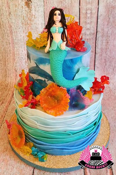 Mermaid, Dolphins & Coral Cake - Cake by Cakes ROCK!!!  