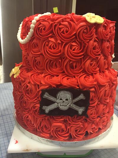 Red Rosette Pirate Cake - Cake by Joliez