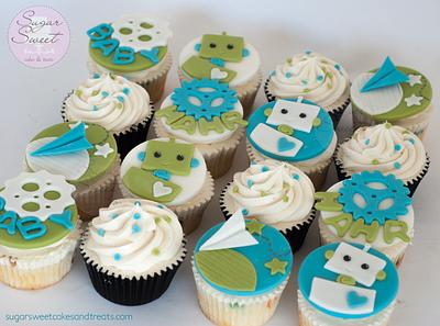 We're Over the Moon Little Robot Cupcakes - Cake by Angela, SugarSweetCakes&Treats