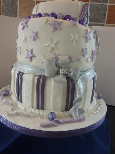 Silver and purple 18th Birthday cake - Cake by Dawn and Katherine