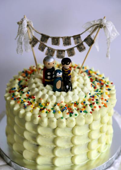 Just Married - Superhero Family - Cake by Kellie Witzke
