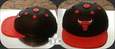 Chicago Bulls Basket ball hat cake - Cake by Genel