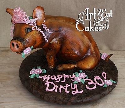 Pork Princess Dirty 30 - Cake by Heather -Art2Eat Cakes- Sherman