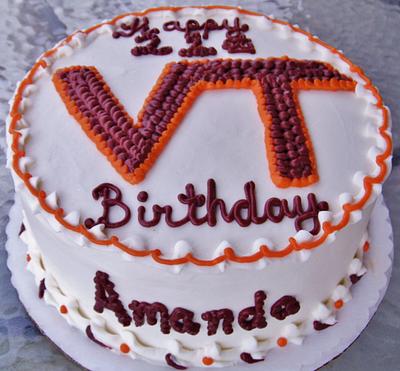 Virginia Tech buttercream birthday cake - Cake by Nancys Fancys Cakes & Catering (Nancy Goolsby)