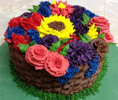 flower power  - Cake by Que's Cakes