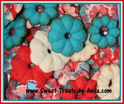 Red, White & Blue Spritz cookies - Cake by Ansa