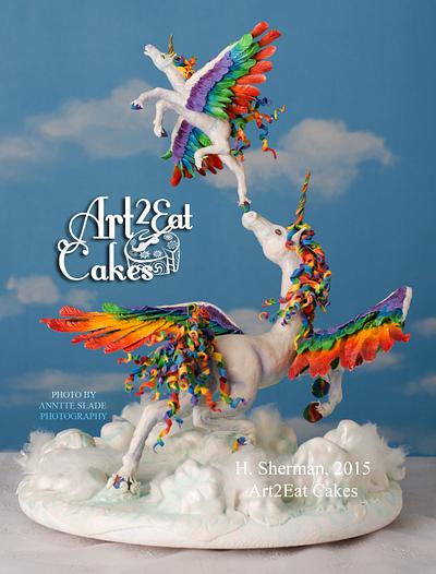 Rainbow Pegacorn Launch!  - Cake by Heather -Art2Eat Cakes- Sherman