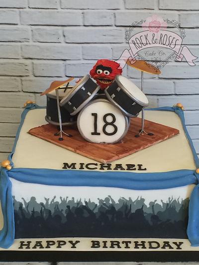 18th drum kit  - Cake by Rock and Roses cake co. 