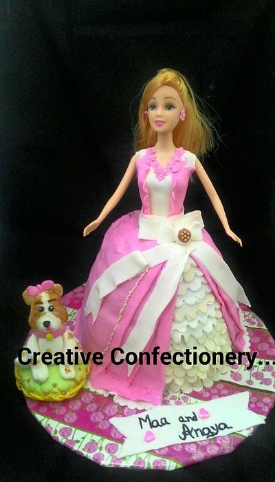 Doll with a puppy - Cake by Creative Confectionery(Trupti P)