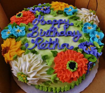 Floral buttercream birthday - Cake by Nancys Fancys Cakes & Catering (Nancy Goolsby)