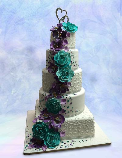 Purple and Teal - Cake by MsTreatz