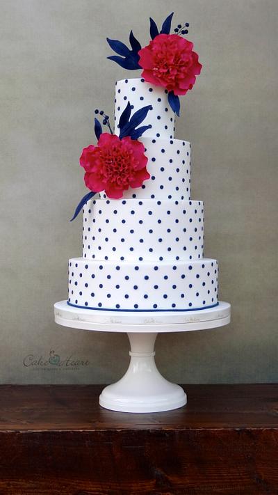 Polka dots and Peonies - Cake by Cake Heart