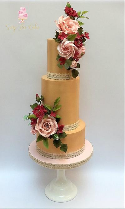 Autumn Wedding Cake - A rose symphony  - Cake by Seize The Cake