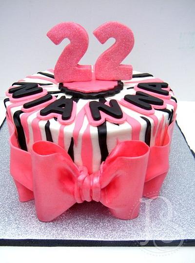 Pink and Black Zebra Cake - Cake by Alicia
