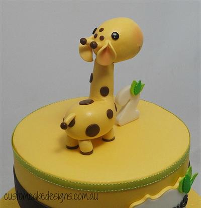 Giraffe 2nd Birthday Cake - Cake by Custom Cake Designs