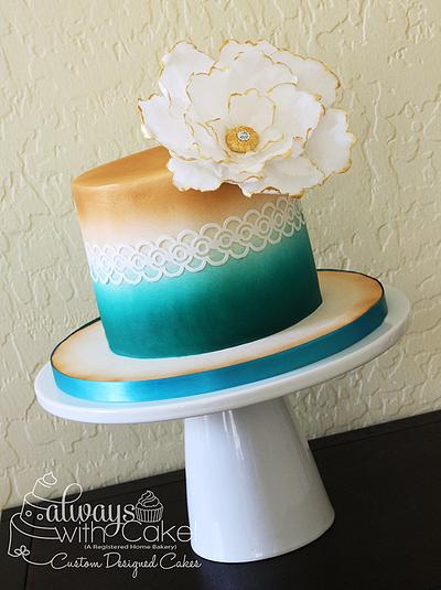 Teal and Gold - Cake by AlwaysWithCake