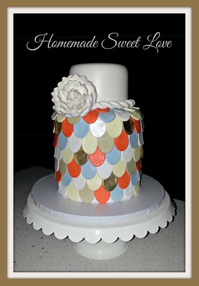 Multicolor Scallop cake - Cake by  Brenda Lee Rivera 