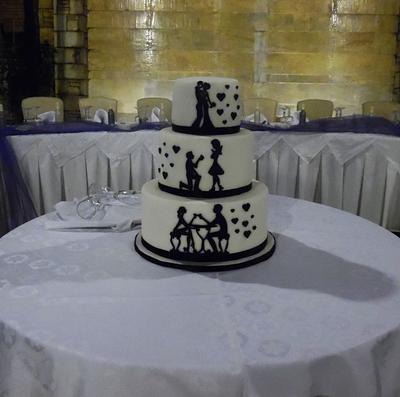 silhouette wedding cake!! - Cake by Joanna Vlachou
