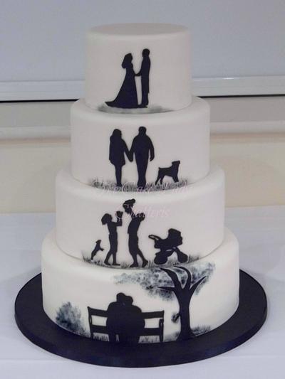 Silhouette Anniversary - Cake by The Cake Lady (Tracy)
