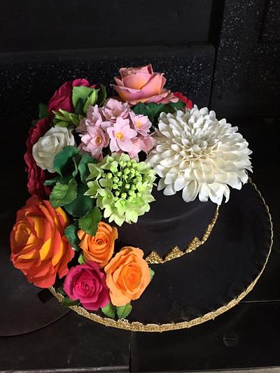 Sugar Floral Cake based on theme of 1800  - Cake by Lisa Templeton