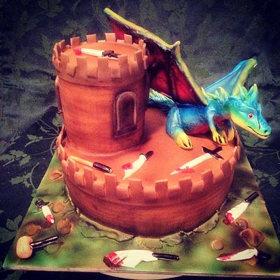 Skyrim Dragon Birthday Cake - Cake by Delicious Designs Darwin