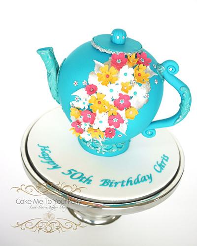 Teapot Cake - Cake by Leah Jeffery- Cake Me To Your Party