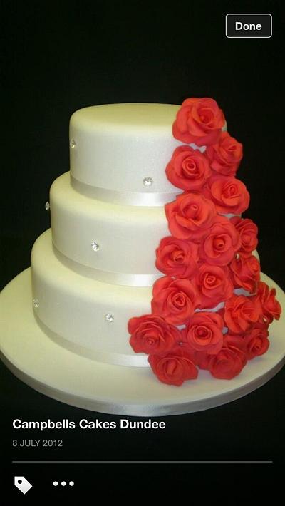 'Roses Wedding Cake' - Cake by Campbells House of Cakes